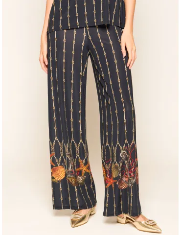 Mercuriali Pantaloni palazzo in jersey di viscosa fino alla 60