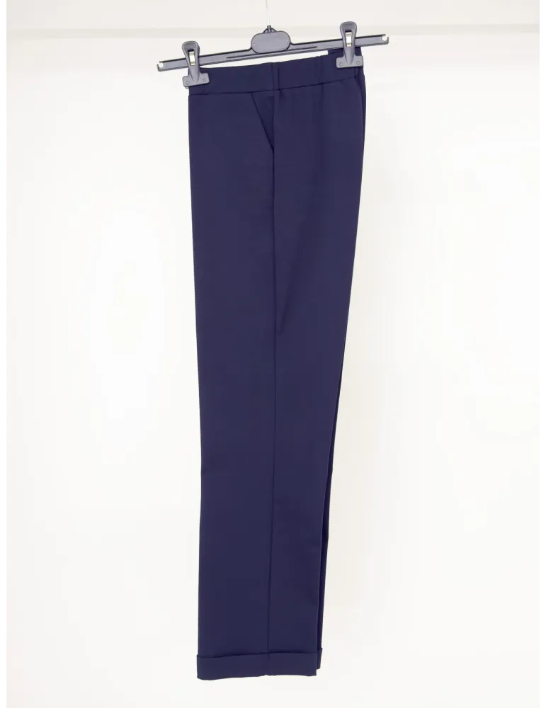 Tailleur blu in jersey viscosa Giacca donna e pantaloni fino alla 52