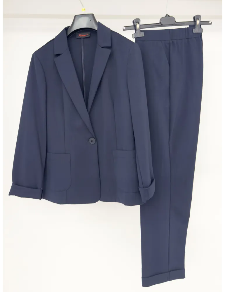 Rubamori dark blu tuxedo jacket and cigarette trousers suit