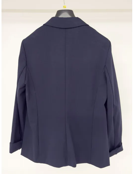 Tailleur blu in jersey viscosa Giacca donna e pantaloni fino alla 52