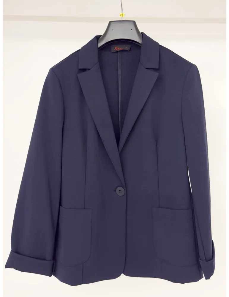 Rubamori dark blu tuxedo jacket and cigarette trousers suit