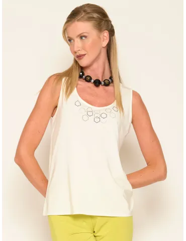 White black an lime green Twinset with hexagon pattern 2
