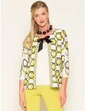 Francesca Mercuriali 2026 | Twinset geometrico bianco e verde lime