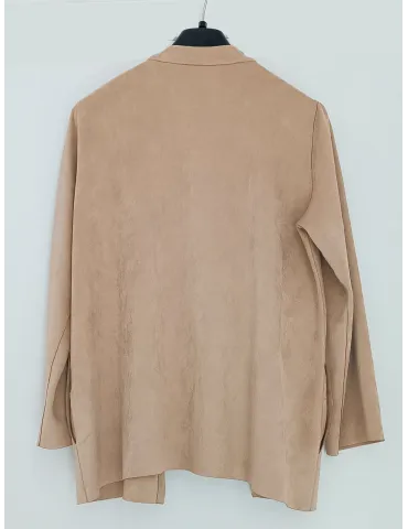 Riva Tricot | Giacca coreana alcantara beige con perle fino alla tg 56 2