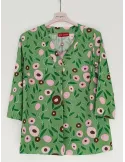 Maglia viscosa tipo seta in fantasia verde e marrone Riva Tricot