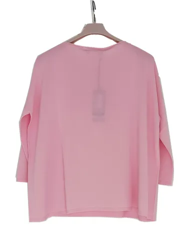 Pullover rosa a scatola in filato di viscosa fino alla 54 Riva Tricot 2