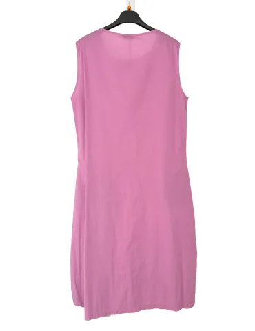 Frida Madè Pink cotton midi tank dress with large pockets 2