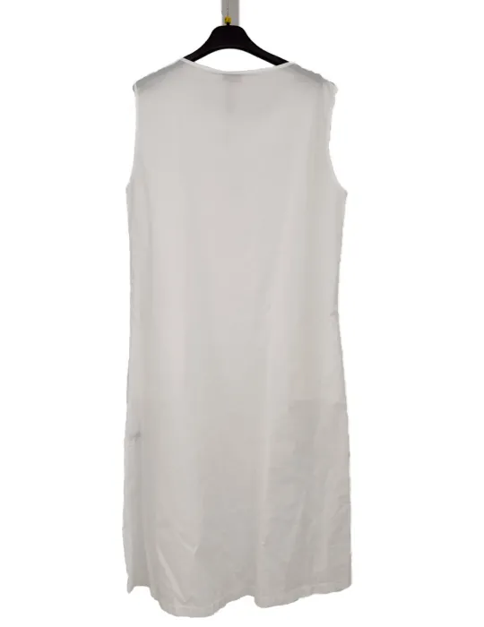 Frida Madè white cotton midi tank dress with large pockets