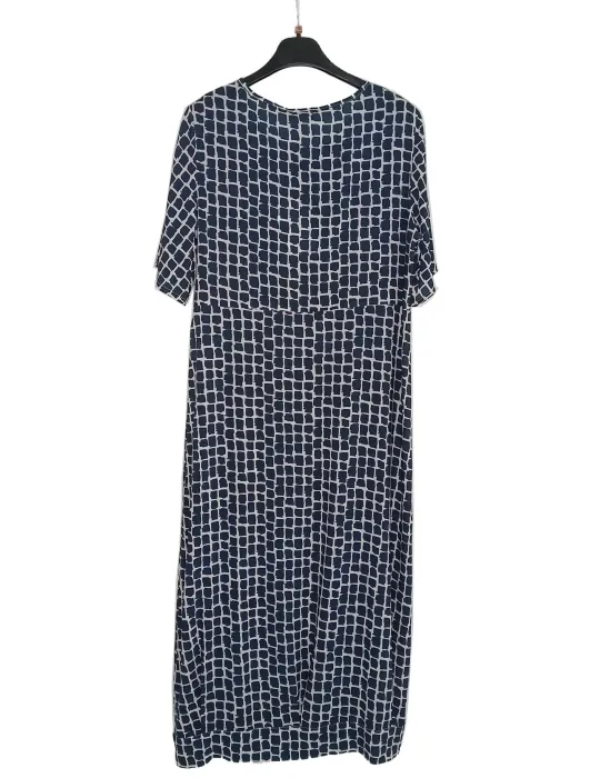 Frida Madè Long white and blue silk balloon dress | Plus size