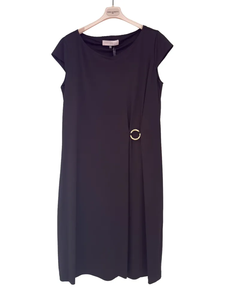 Piero Moretti black sheath dress in natural viscose