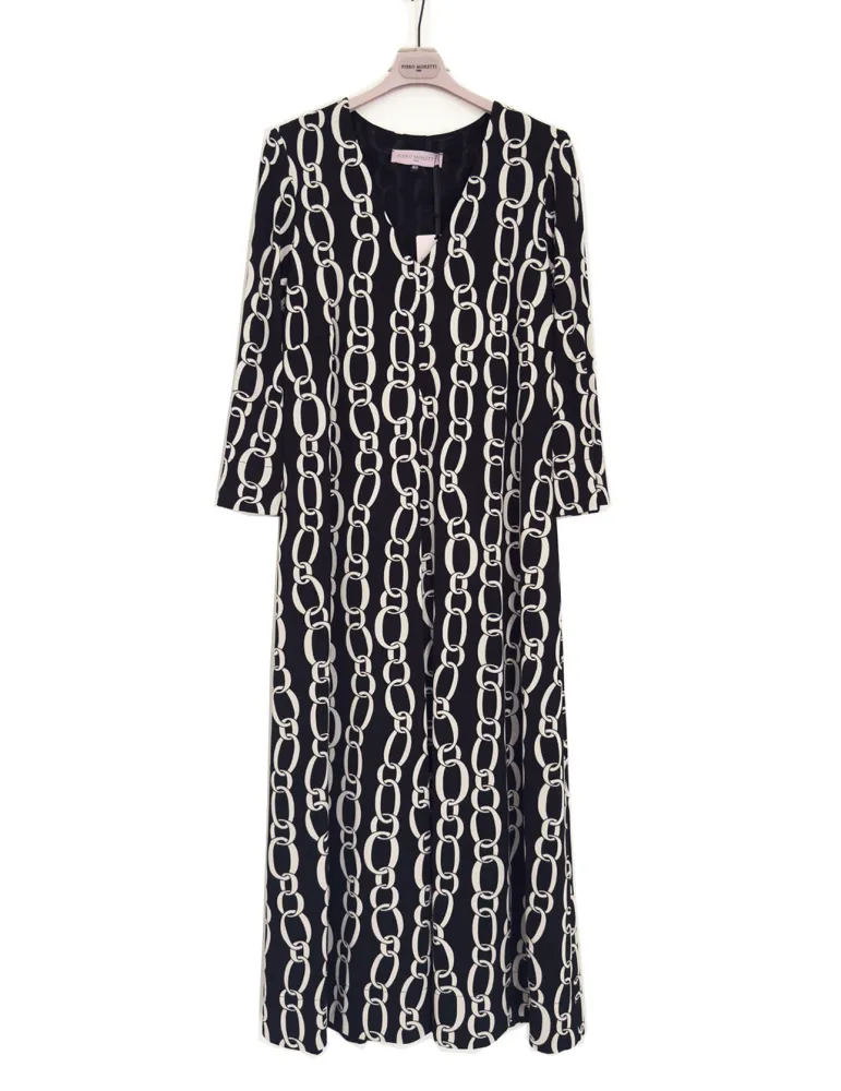 Frida Madè Long dress in viscose satin with central pleat
