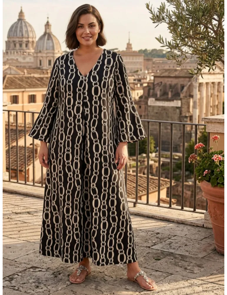 Frida Madè Long dress in viscose satin with central pleat
