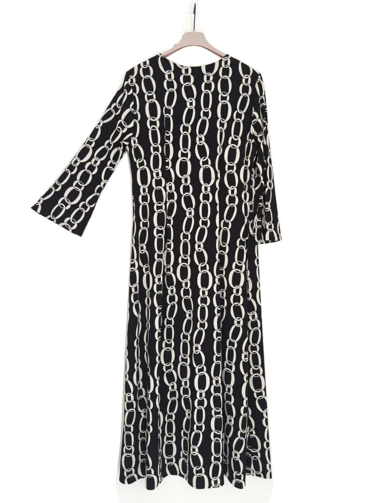Frida Madè Long dress in viscose satin with central pleat