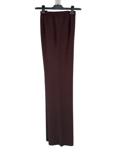 Piero Moretti Brown silk pull-on formal cigarette trousers