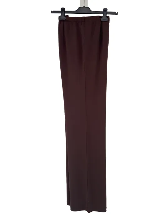 Piero Moretti Brown silk pull-on formal cigarette trousers