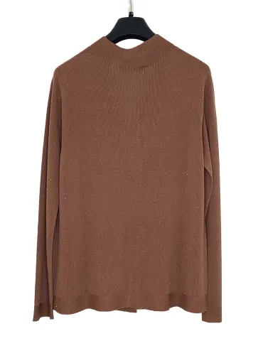 Riva Tricot - Brown Cardigan Jacket with Micro Sequins 2