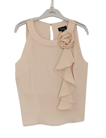 Canotta elegante in raso beige fino alla 52 - Outlet Casting Colleccion 2
