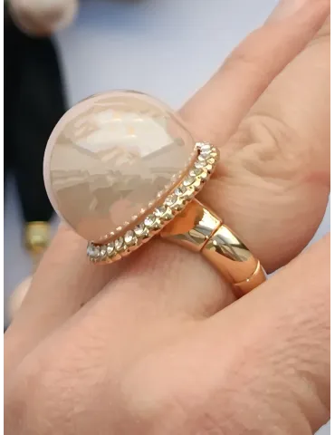 Collana artigianale lunga anallergica con resine perle e cristalli 2