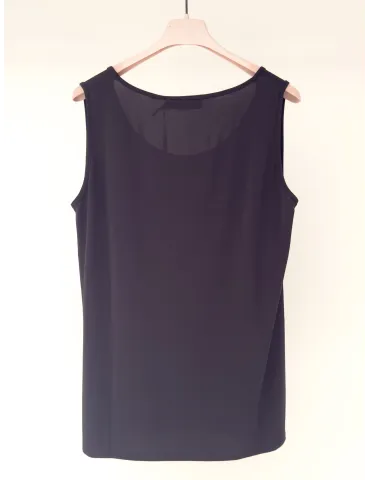 Francesca Mercuriali black wide-strap tank top viscose jersey 2