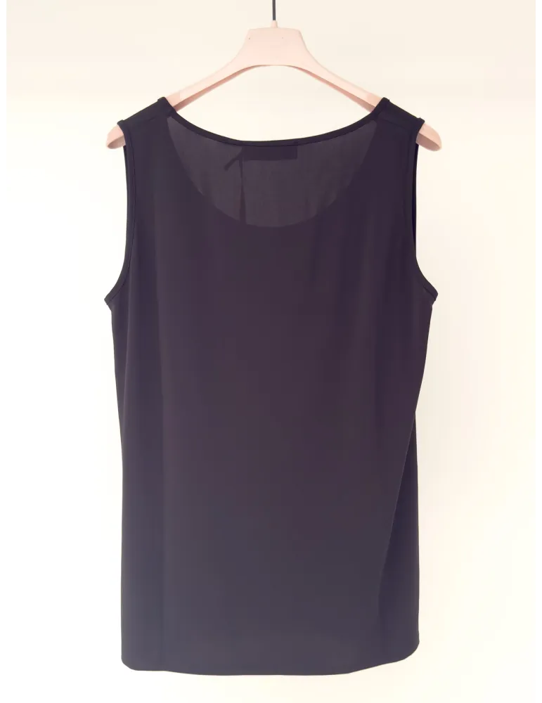Francesca Mercuriali black wide-strap tank top viscose jersey plus size