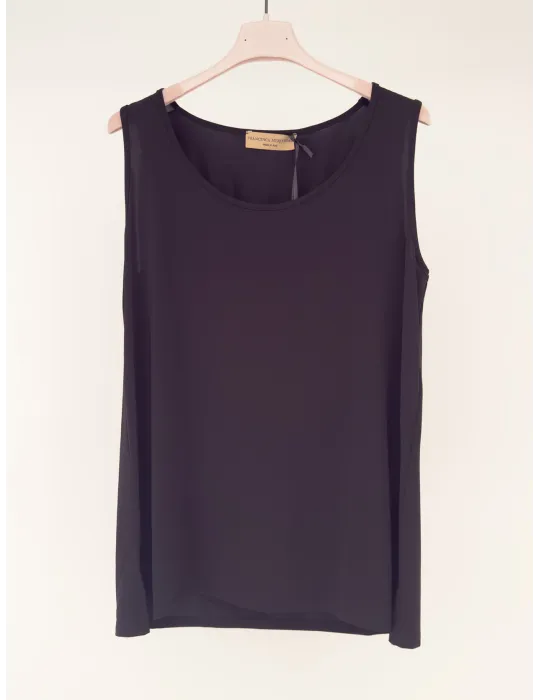 Francesca Mercuriali black wide-strap tank top viscose jersey plus size