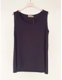 Francesca Mercuriali black wide-strap tank top viscose jersey plus size