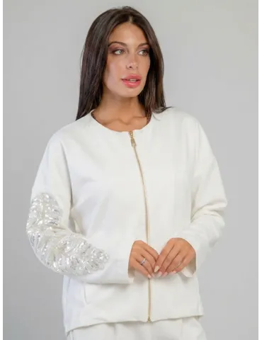 Giacca tuta bianca Olivia Rei Abbigliamento donna P/E in taglie curvy