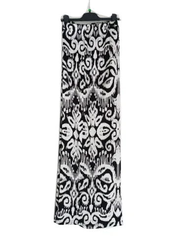 Optical Palazzo Trousers in Stretch Viscose Satin 2