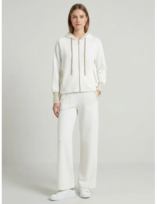 Volpato Beige bomber jacket and cargo pants tracksuit for plus size