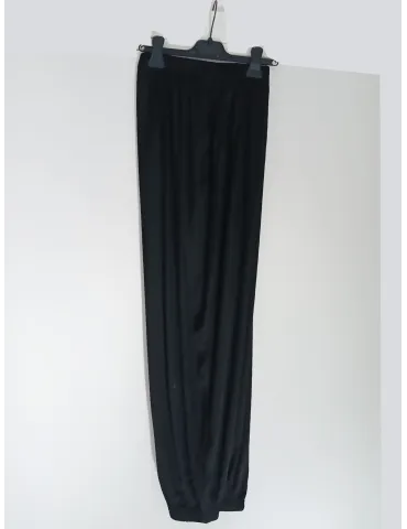 Pantaloni cargo in raso di viscosa nera super stretch fino alla 54 2