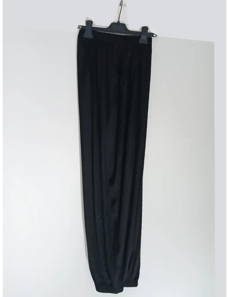 Black Cargo Trousers in Stretch Viscose | Plus size Italian Clothing