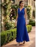 Casting summer 2026 | Abito lungo blu viola con spacco in chiffon