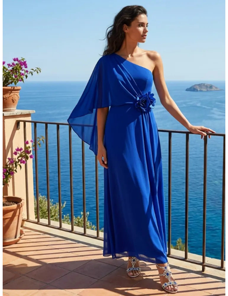 Casting summer 2026 | Abito lungo blu viola con spacco in chiffon