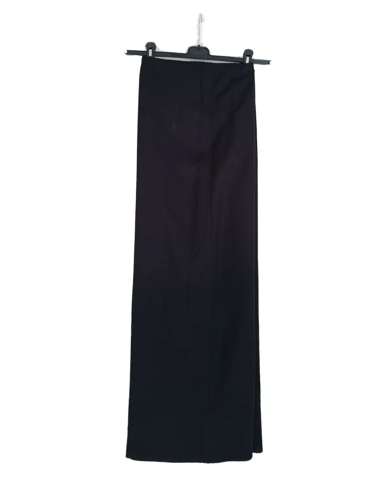Pantaloni neri palazzo linea oversize lino e viscosa | Olivia Rei