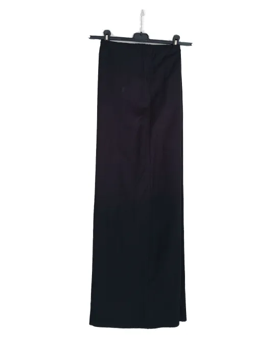 Black wide-leg skirt-effect trousers in linen-viscose Plus size