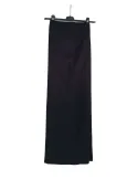 Black wide-leg skirt-effect trousers in linen-viscose Plus size