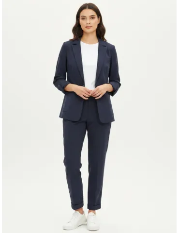 Rubamori dark blu tuxedo jacket and cigarette trousers suit