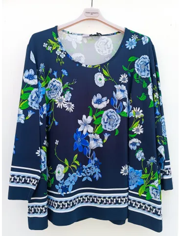 Piero Moretti blue floral printed blouse shirt 2