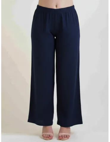 Francesca Mercuriali pull on blue jersey palazzo trousers