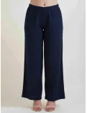 Francesca Mercuriali Pantaloni blu larghi palazzo jersey fino alla 60