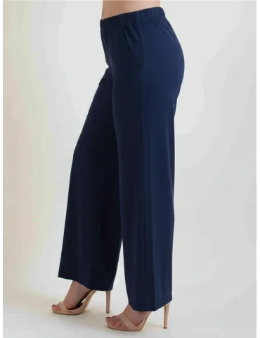 Francesca Mercuriali Pantaloni blu larghi palazzo jersey fino alla 60 2