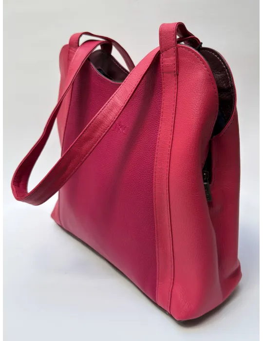 Pink and brown leather bag by Soruka