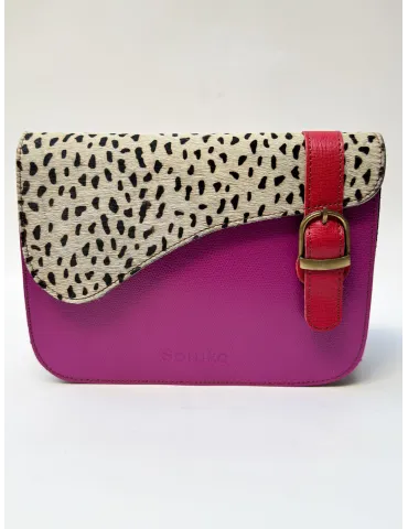 Genuine Leather Bag with Hand-Painted Pony Hair by Soruka