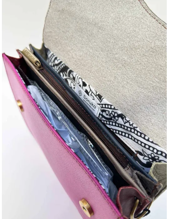 Genuine Leather Bag with Hand-Painted Pony Hair by Soruka