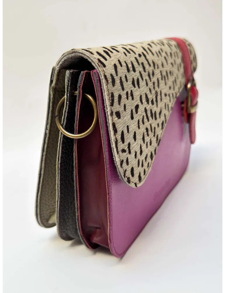 Genuine Leather Bag with Hand-Painted Pony Hair by Soruka