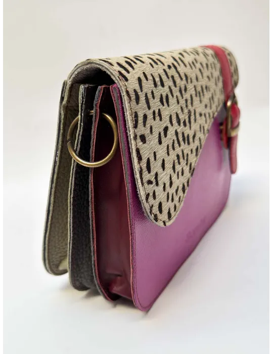 Genuine Leather Bag with Hand-Painted Pony Hair by Soruka