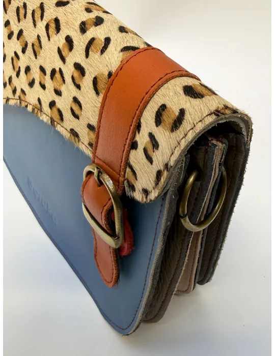 Genuine Leather Bag with Hand-Painted Pony Hair by Soruka