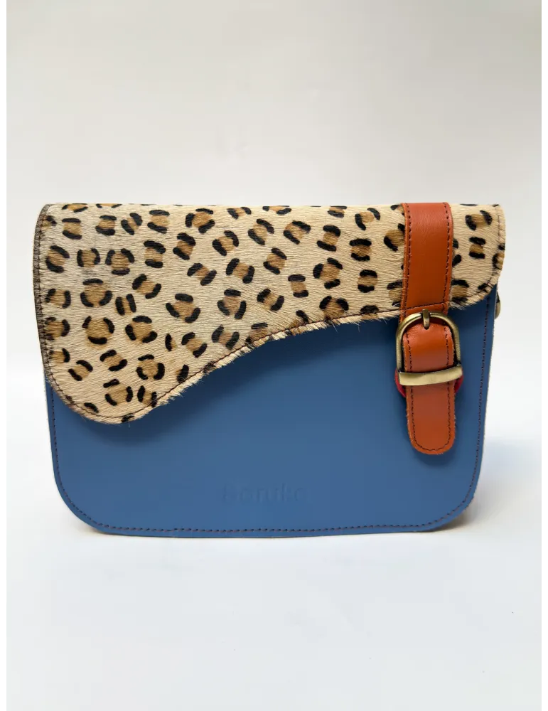 Genuine Leather Bag with Hand-Painted Pony Hair by Soruka