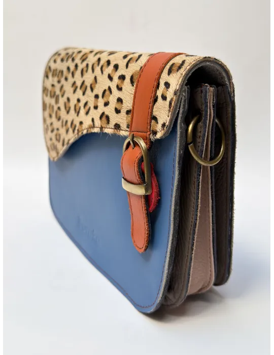 Genuine Leather Bag with Hand-Painted Pony Hair by Soruka