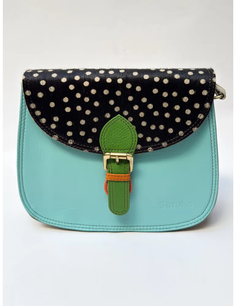 Genuine Leather Bag with Hand-Painted Pony Hair by Soruka